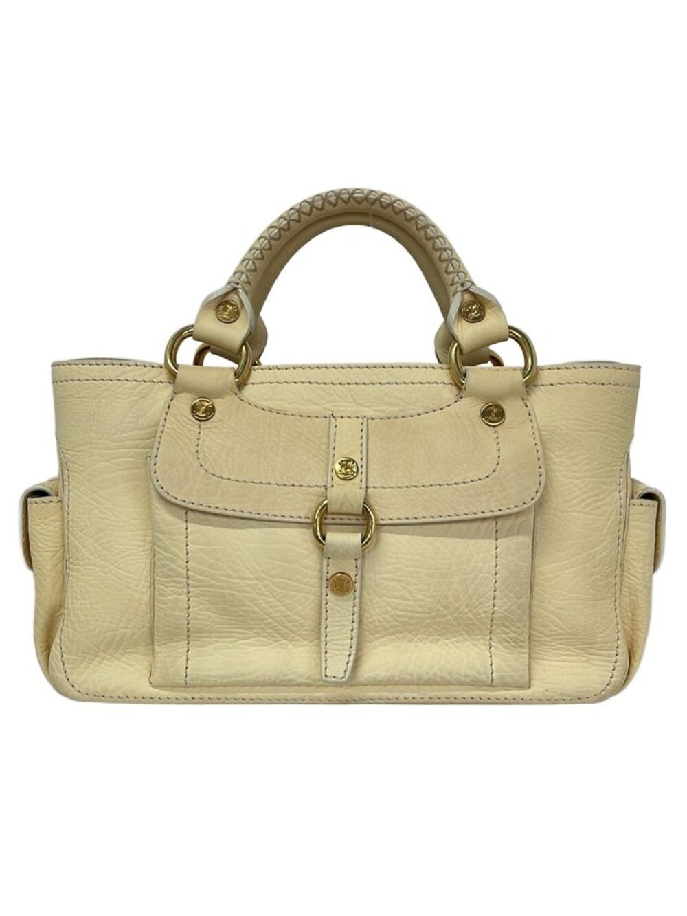 Celine Handbag Boogie Bag Ivory Leather